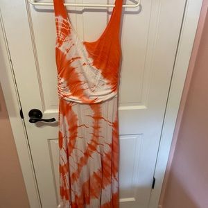Boston Proper Orange and white Tie Dye Maxi Dress womens small
Boston Proper
